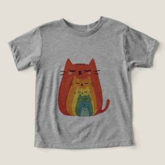 Cinq poupées de nidification de chats de dessin