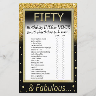 Cinquante Anniversaire Jamais ou jamais Jeu