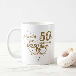 Cinquante ans Anniversaire mug ajouter des noms da
