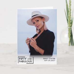 Cinquante ans et Fabuleux Photo Carte d'anniversai