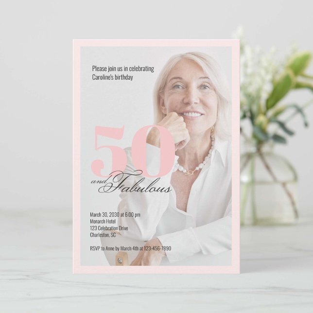 Cinquante ans et Fabuleux Photo Invitation d'anniv (Créateur téléchargé)