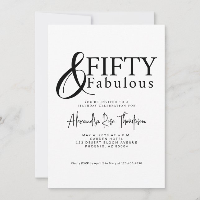Cinquante ans et Fantastique Invitation 50e Annive (Devant)
