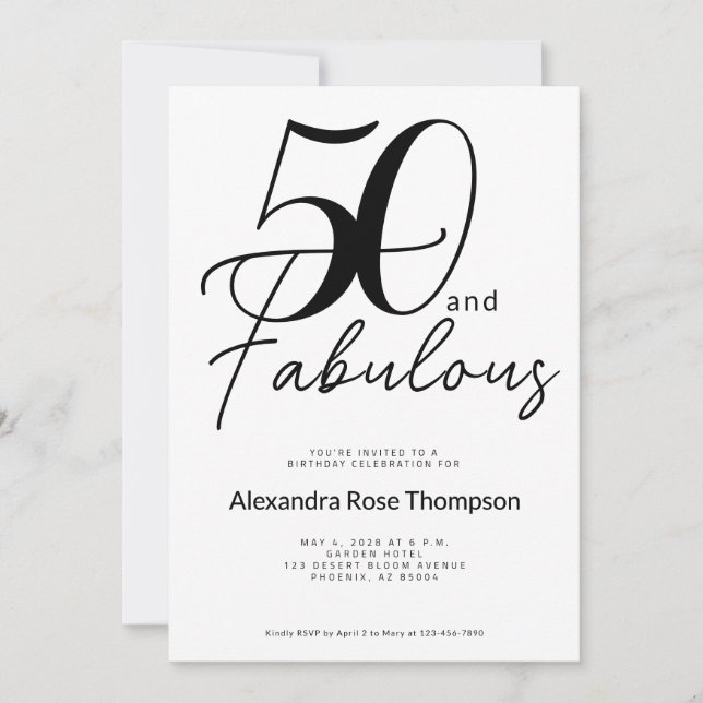 Cinquante ans et Fantastique Invitation Anniversai (Devant)