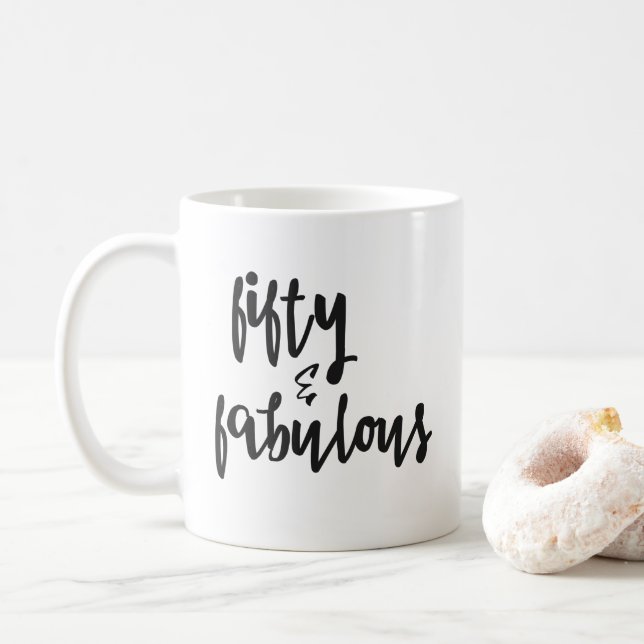 Cinquante et fabuleux - 50e Anniversaire Mug (Avec donut)