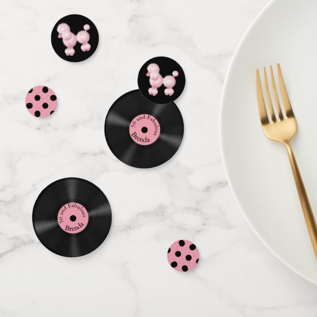 Cinquante et fabuleux Confetti Retro Personnalisé (Groupe)