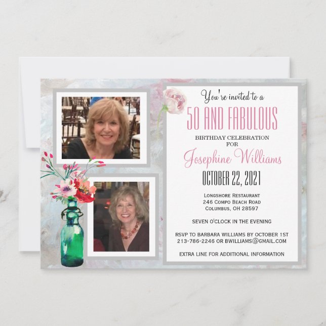 Cinquante et une fabuleuse invitation Photos de fê (Devant)