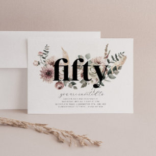 Cinquante fleurs - 50e anniversaire Invitation
