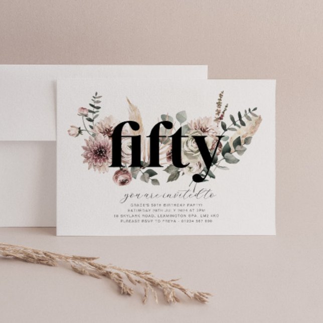 Cinquante fleurs - 50e anniversaire Invitation (Créateur téléchargé)