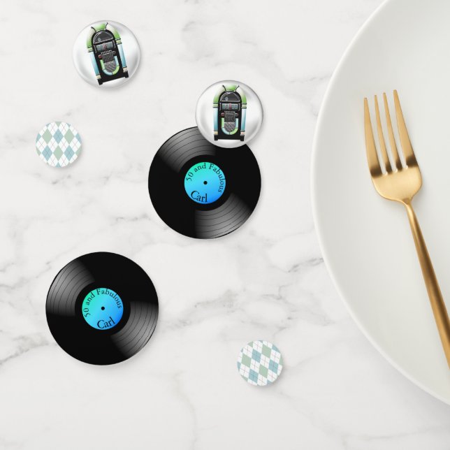 Cinquante Thème Rétro Confetti Personnalisé (Groupe)