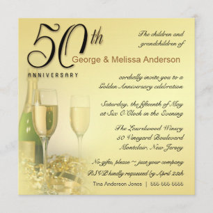 Cinquantième anniversaire élégant - invitations