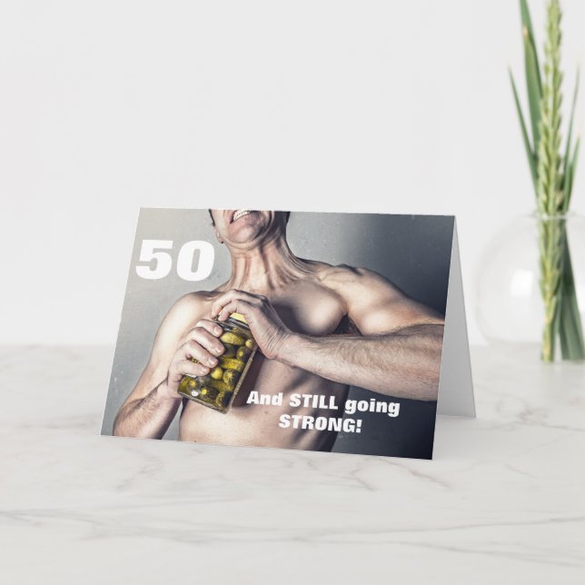 Cinquantième carte d'anniversaire de l'homme - (Devant)