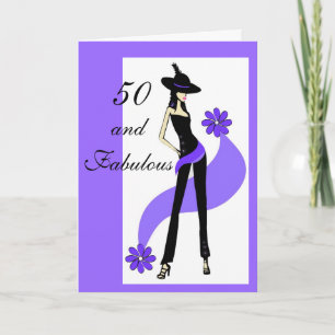 cinquantième Carte d'anniversaire pour des femmes