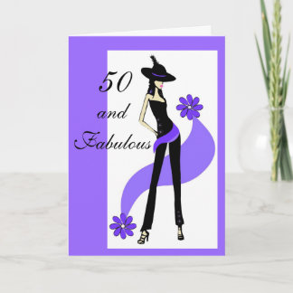 cinquantième Carte d'anniversaire pour des femmes