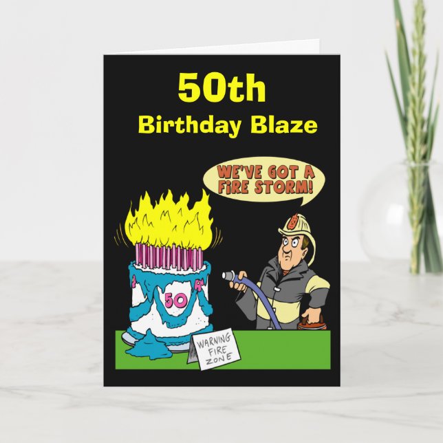 cinquantième Carte de flamme d'anniversaire (Devant)