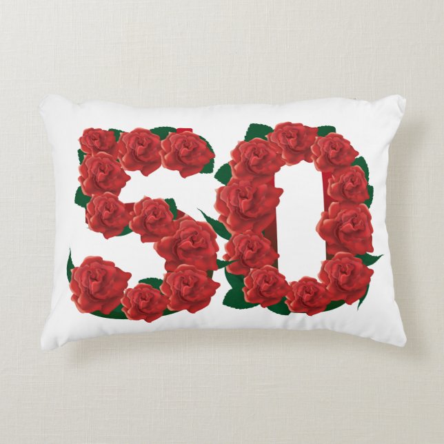 cinquantième coussin d'accent d'anniversaire (Devant)