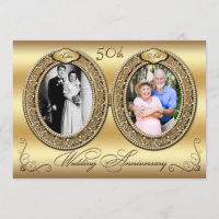 Invitations Faire Part Cartes Anniversaire Mariage 50 Ans Zazzle