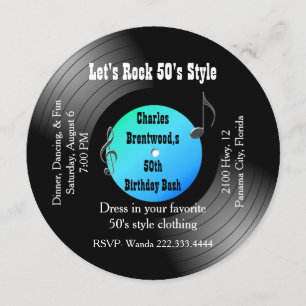 cinquantième Invitation de disque de fête