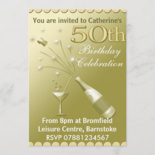 cinquantième Invitations de fête d'anniversaire -