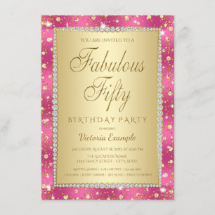Cinquantième invitations de fête d'anniversaire