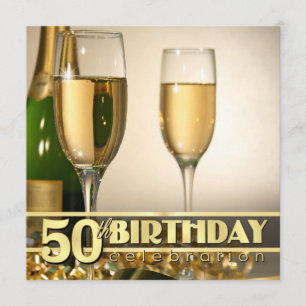 Cinquantième invitations élégantes de fête