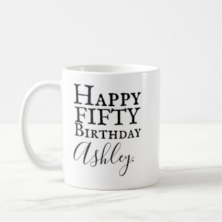 Cinquantième tasse personnalisée d'anniversaire