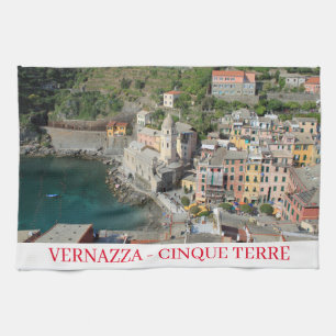 Cinque Terre Vernazza vue serviette de thé
