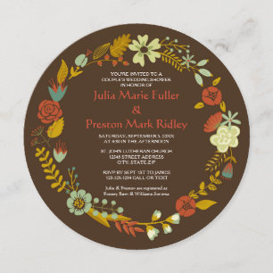 Circle Fall Wreath Design - Invitation de douches 