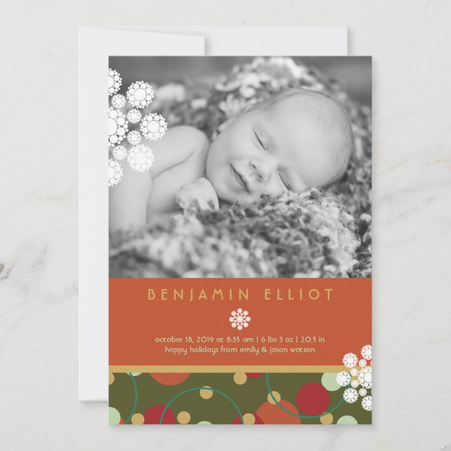 Circles Festifs Faire-part de naissance photo de v (Devant)