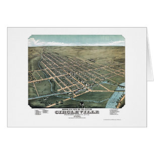 Circleville, OH, carte panoramique - 1876
