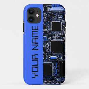 Circuit bleu 2 "Nom" coque iphone côté bleu