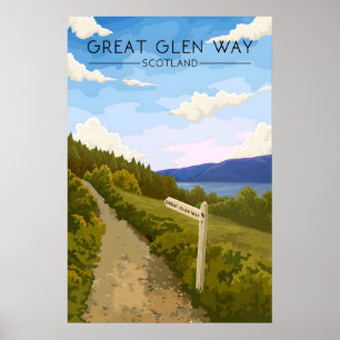 Circuit du Great Glen Affiche de voyage en Écosse