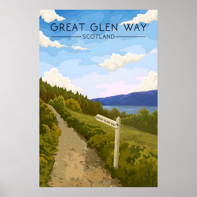 Circuit du Great Glen Affiche de voyage en Écosse (Devant)