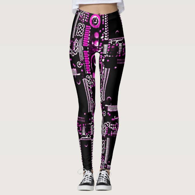 Circuit Pink 2 sur leggings (Devant)