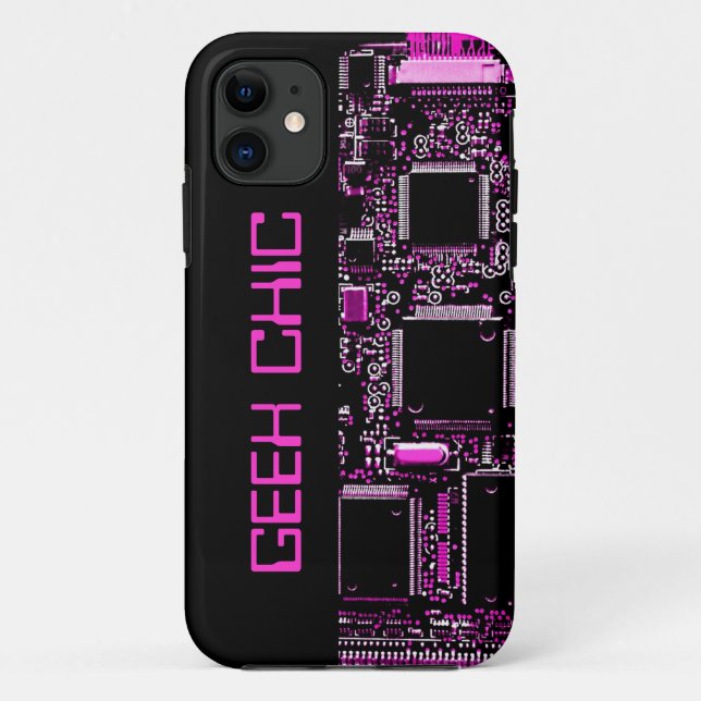 Circuit rose "Geek chic" coque iphone noir (Dos)