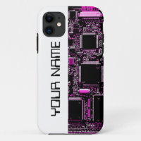 Circuit rose "Nom" coque iphone blanc