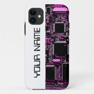 Circuit rose "Nom" coque iphone blanc