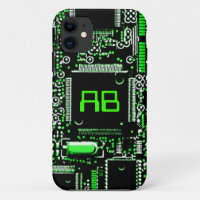 Circuit vert 2 monogramme coque iphone