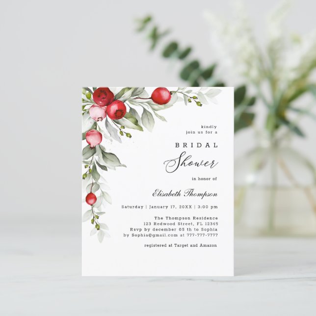 Circulaire d'hiver Holly Berry Fête des mariées Bu (Debout devant)