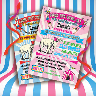 Circus Baby Shower Invitations