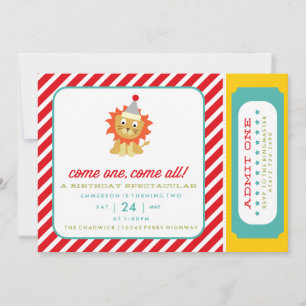 CIRCUS CARNIVAL ANNIVERSAIRE invitation DE L'INVIT