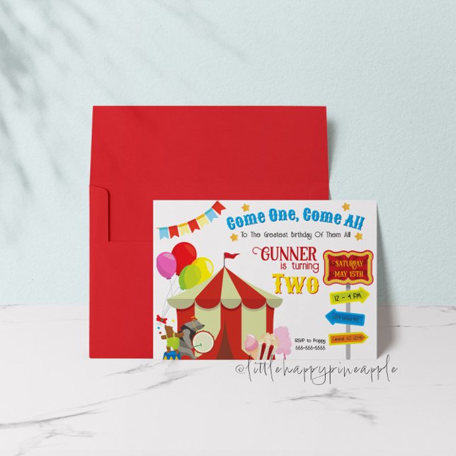 Circus Carnival Birthday Invitation (Créateur téléchargé)