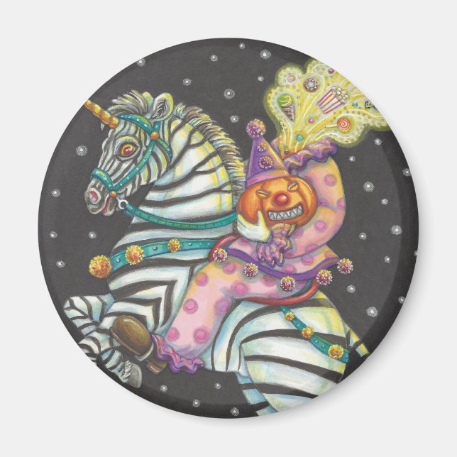 CIRCUS DE COUCHER, MAGNET UNICORN DE ZEBRA (Devant)