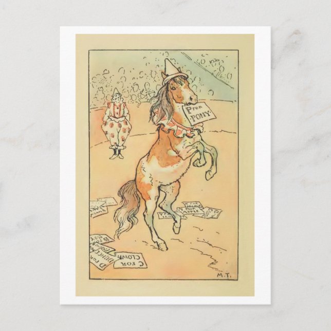 Circus Pony avec cartes Alphabet Carte postale Ret (Devant)