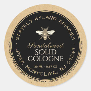 Cire d'abeille manuscrite Kraft Étiquette de produ