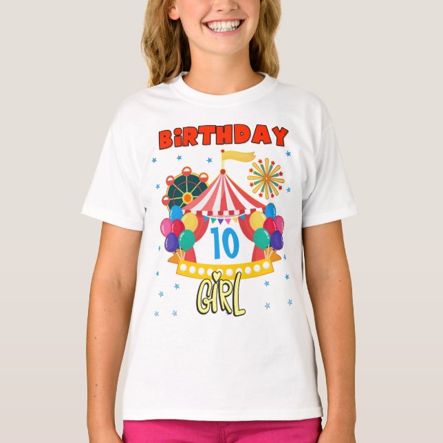 Cirque Carnaval Fille Thème Correspondant T-Shirt (Devant)