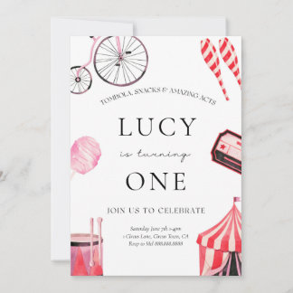 Cirque Invitation Anniversaire Pour Fille