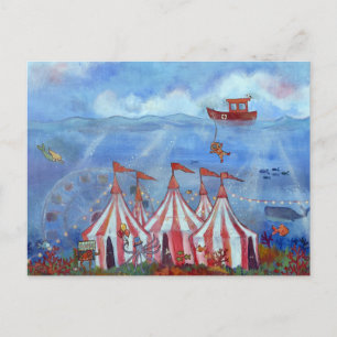 Cirque sous-marin fantaisiste sur carte postale