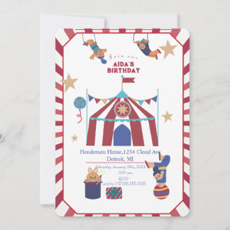 Cirque Spectaculaire Invitation Anniversaire
