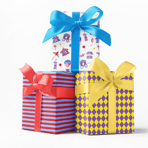 Cirque vintage Anniversaire Trio papier sans fil