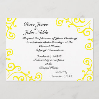 Cirrus Ivory (Jaune) Faire-part de mariage